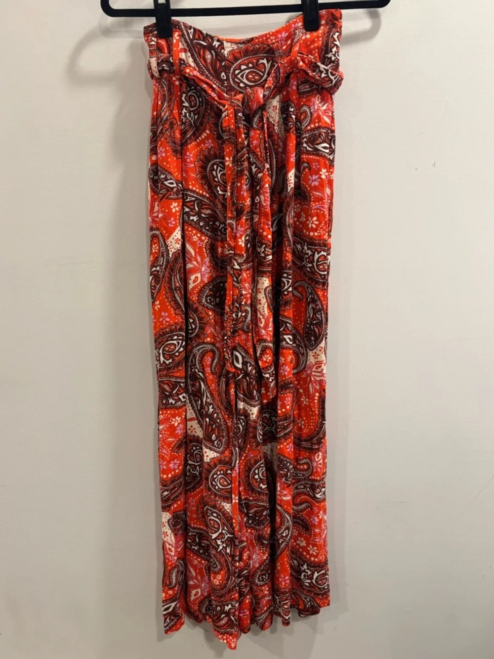 Free People Paisley Printed Double Trouble Wide Leg Pants Extra Small